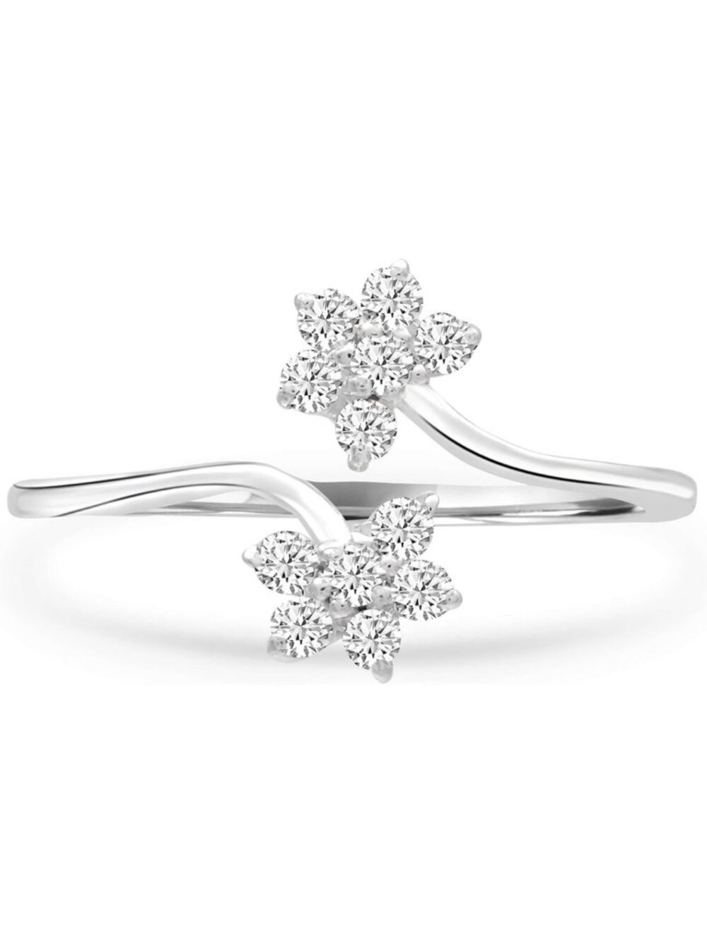 Adjustable 925 Sterling Silver Stackable Open Ring for Women - Elegant Jewelry